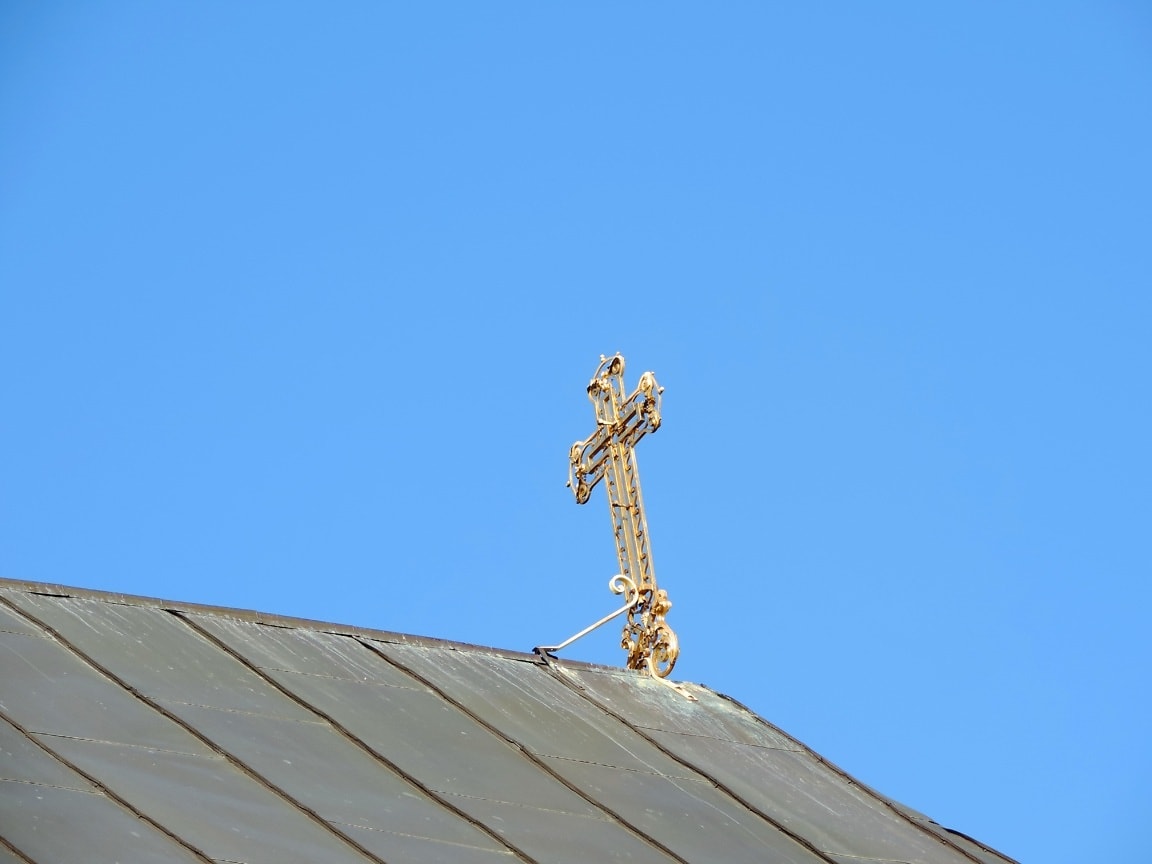 Free picture: Byzantine, cross, gold, orthodox, building, upright, roof ...