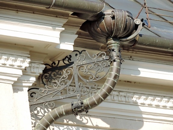 style architectural, baroque, fer de fonte, cuivre, à la main, maison, toit, ombre