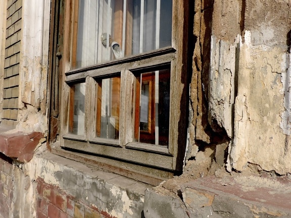 abandoned, old, sill, window, building, architecture, house, wall