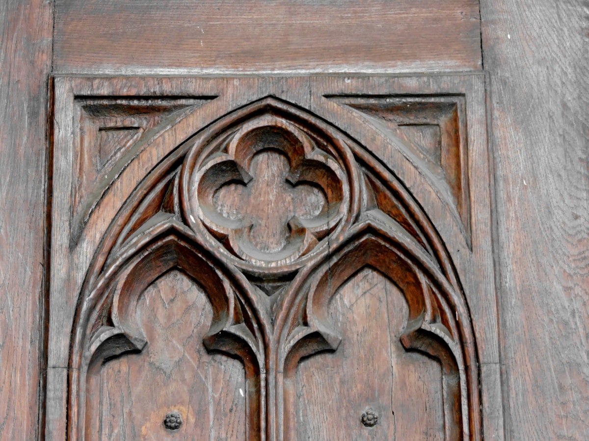 Schnitzen, gotisch, handgefertigte, Tür, Eingang, Tor, Tür, Architektur