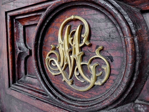 barokk, bejárati ajtó, kézzel készített, heraldika, sárgaréz, régi, vallás, Művészet