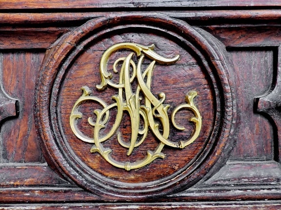 barok, heraldyka, symbol, drewno, stary, Żelazko, drewniane, drzwi