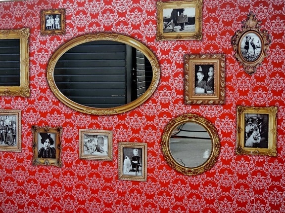 cadre, cadre, miroir, photo, décoration, conception, Vintage, vieux