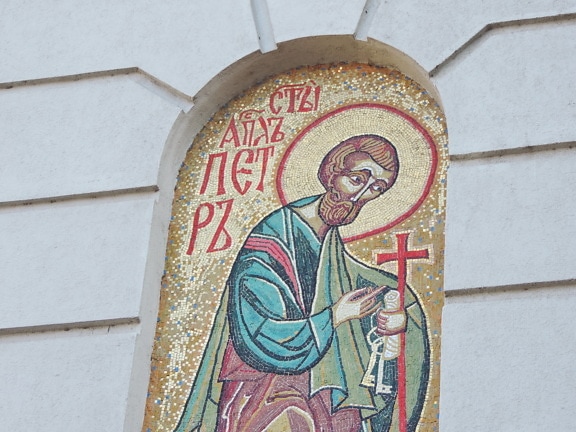 Bizantium, Kristus, Kekristenan, mosaik, dekorasi, lama, dinding, seni