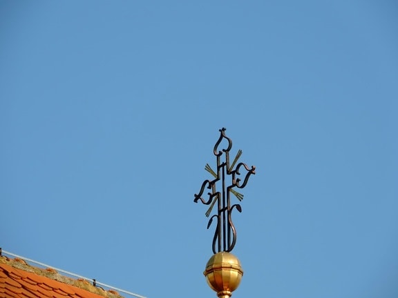 art, baroque, fer de fonte, steeple, à la main, à l’extérieur, architecture, ciel bleu