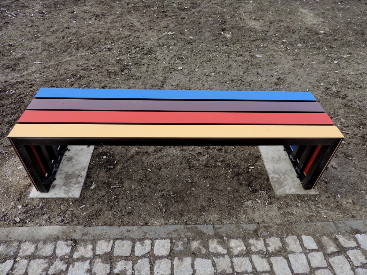 bench, empty, seat, wood, color, shadow, outdoors, summer