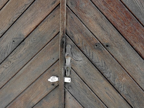 hierro fundido, puerta de entrada, madera dura, roble, madera, madera, antiguo, madera