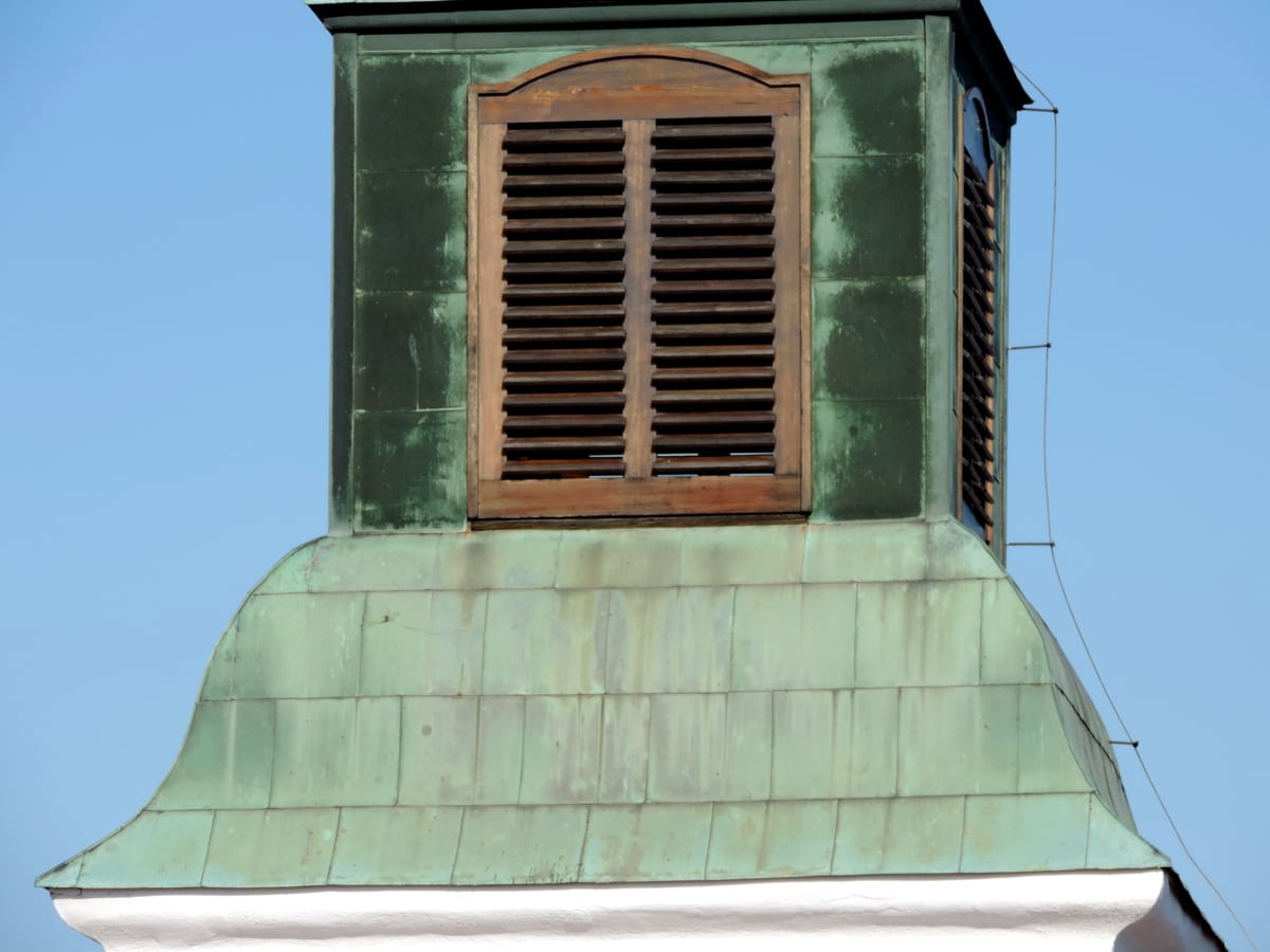 Torre da igreja, cobre, arquitetura, edifício, janela, velho, telhado, ao ar livre