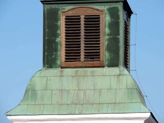 church tower, copper, architecture, building, window, old, roof, outdoors