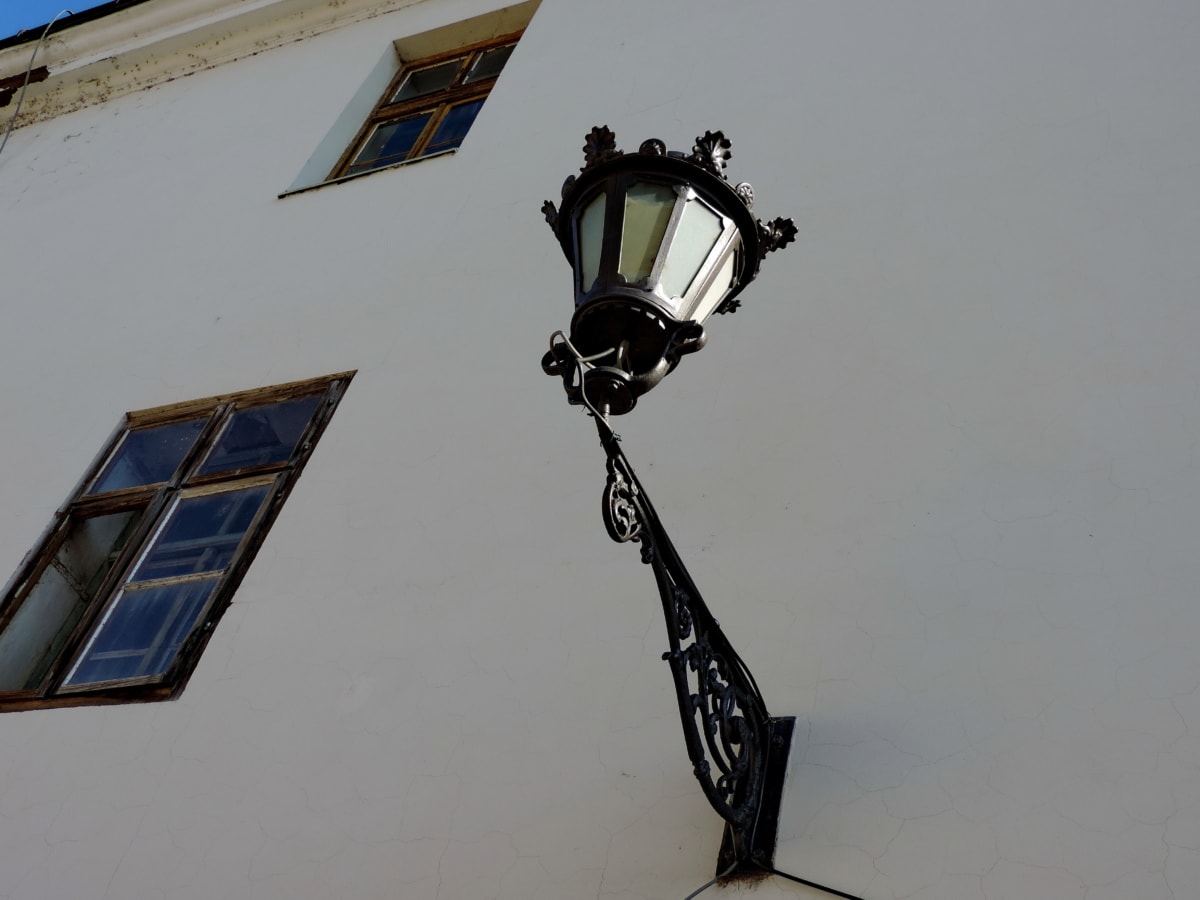 barokní, lampa, zařízení, elektřina, venku, světlo, architektura, technologie