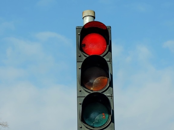 Licht, rot, Semaphore, Kreuzung, Verkehr, Warnung, Sicherheit, Control