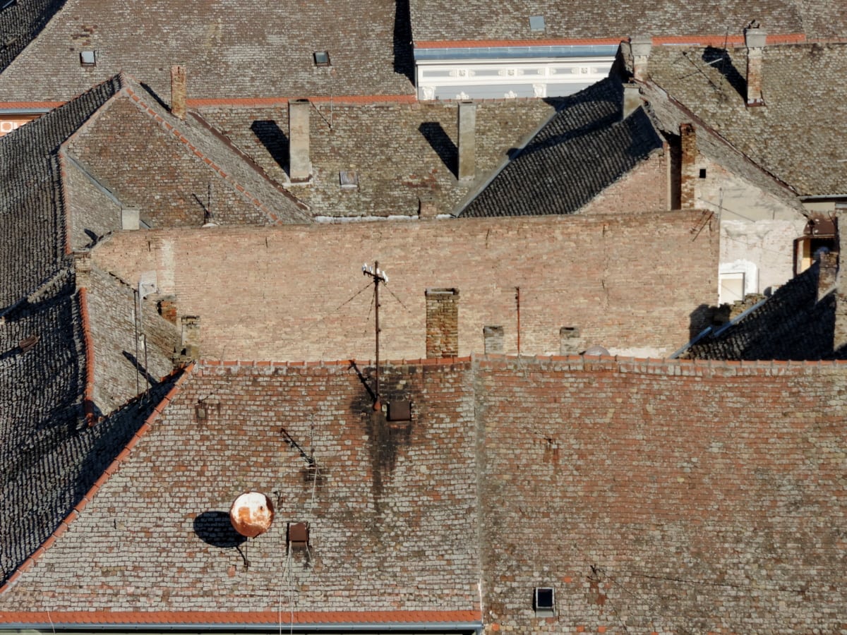 centro da cidade, Panorama, perspectiva, telhado, arquitetura, edifício, parede, velho