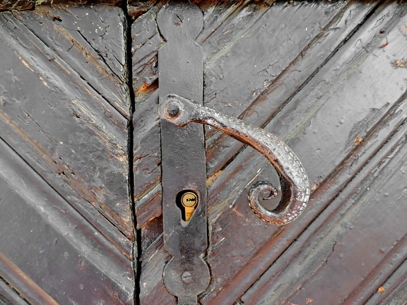 přední dveře, klíčovou dírkou, železo, dveře, bezpečnost, otvor, vchod, ocel