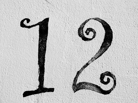 símbolo, signo de, retro, número, diseño, Graffiti, sucio, arte