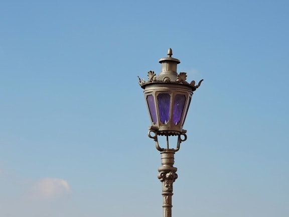 toren, het platform, buitenshuis, lamp, lantaarn, oude, blauwe hemel, klassiek