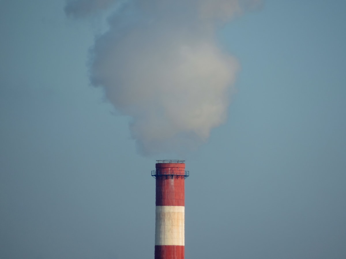 Фабрика, Башня, дым, жара, дымоход, загрязнение, на открытом воздухе, дневной свет