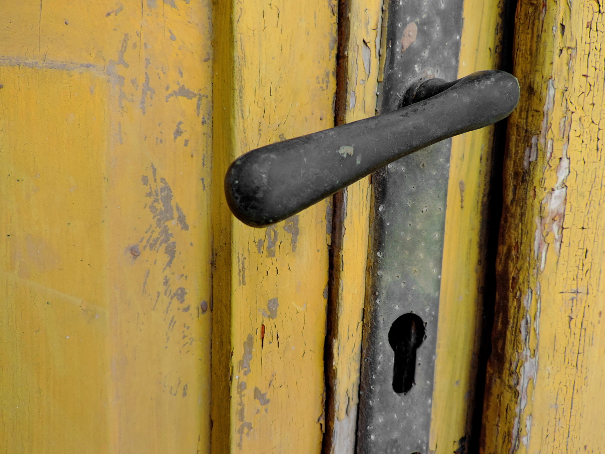 porta, legno, dispositivo di fissaggio, vecchio, serratura, parete, Ferro da stiro, sporco