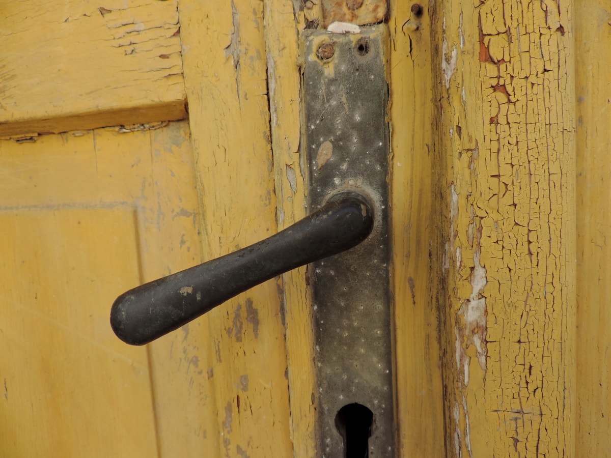 puerta de entrada, madera, antiguo, cerradura, sujetador de, cierre, madera, carpintería