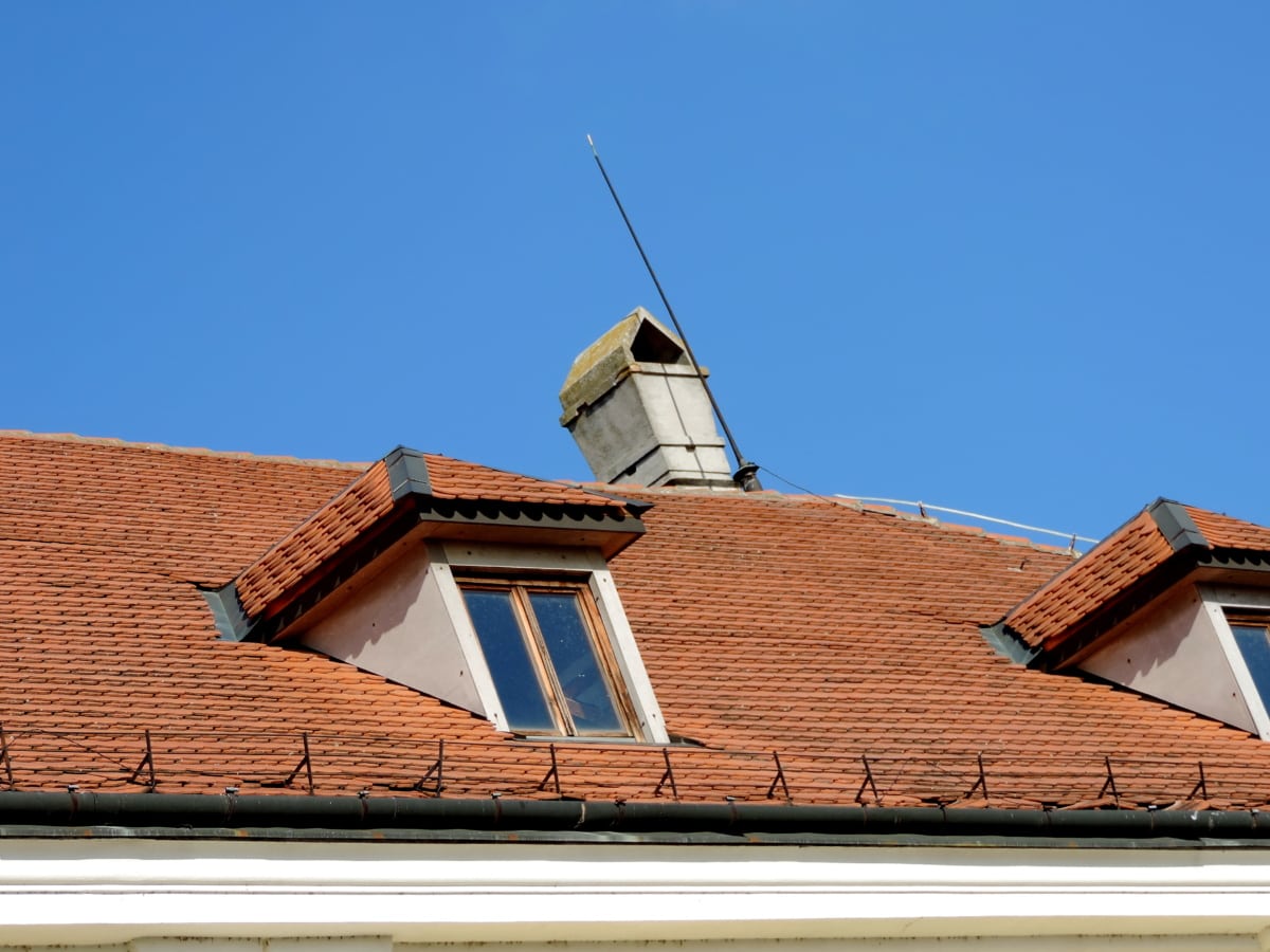 ev, Bina, mimari, çatı, çatı katı, kiremit, pencere, tavan
