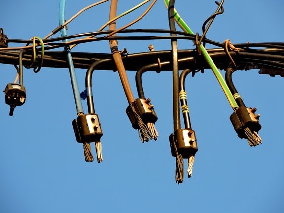 voltage, wire, hanging, cable, power, outdoors, technology, industry