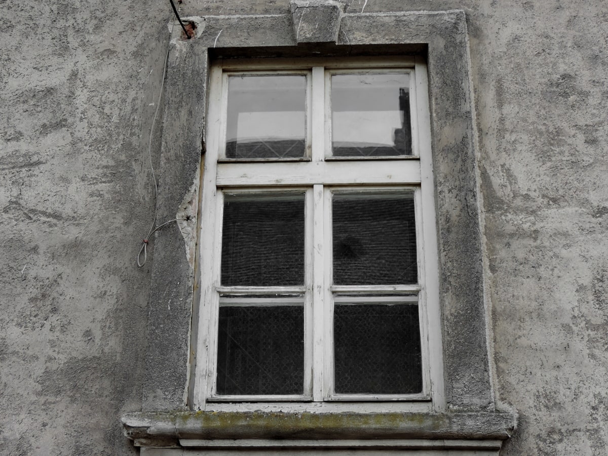 venster, het platform, gebouw, kader, oude, dorpel, huis, muur