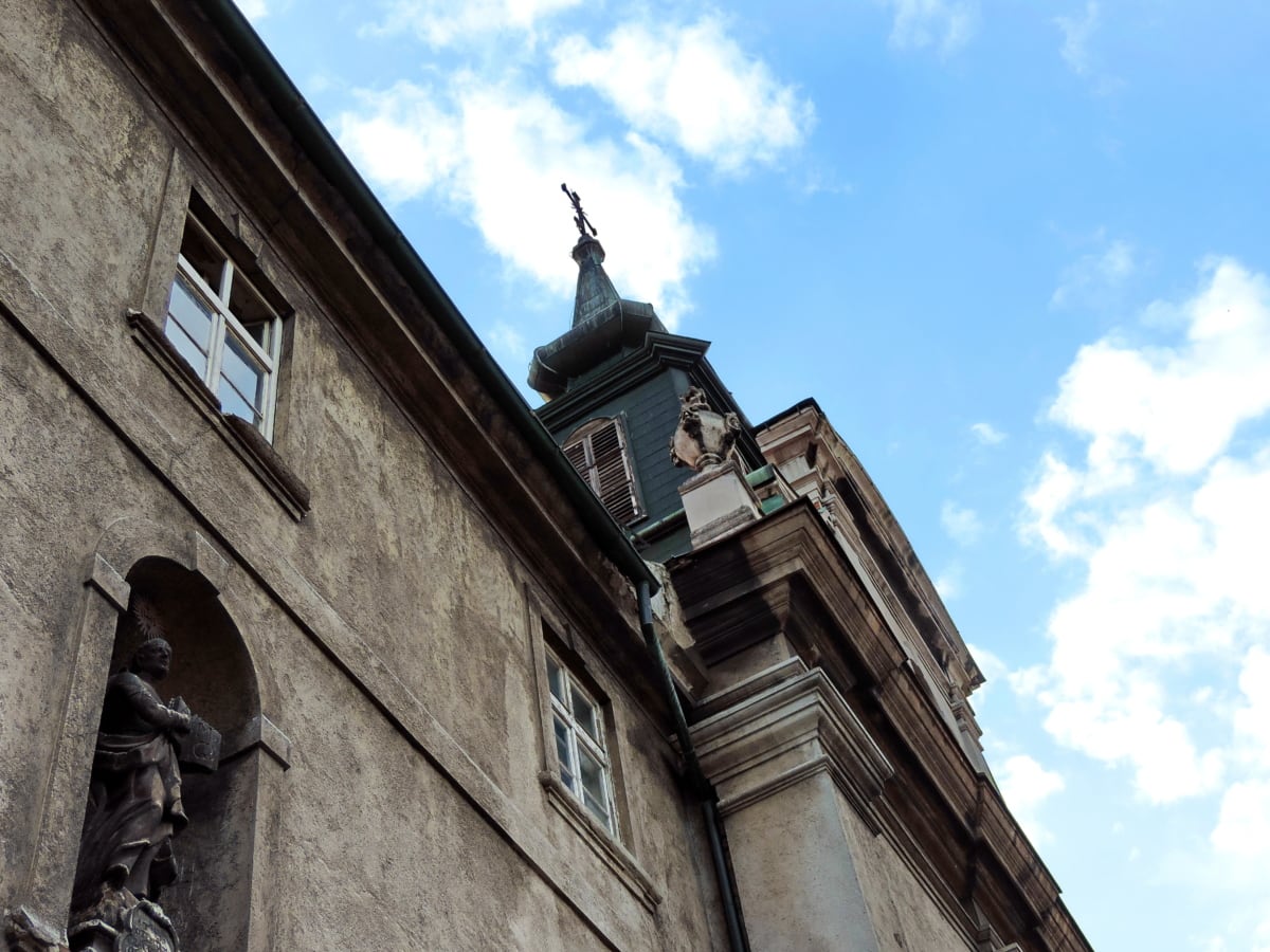 baroque, ciel bleu, catholique, Christianisme, steeple, architecture, tour, Cathédrale