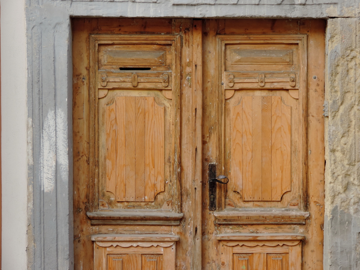 ドア, 古い, 彫刻, 家具, 木材, 木製, 入り口, 戸口