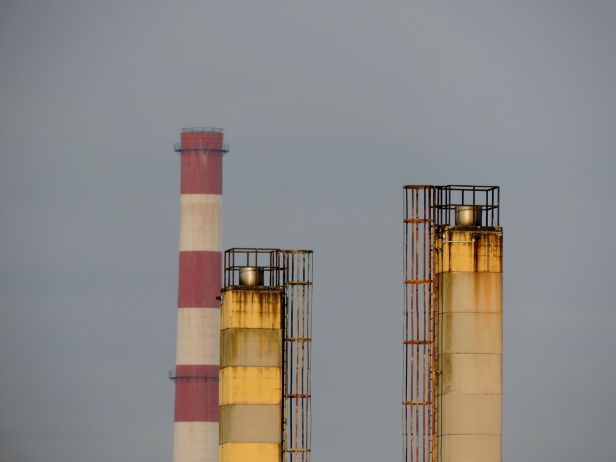chimney, structure, tank, pollution, industry, technology, power, outdoors