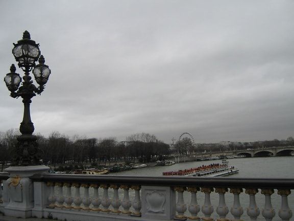 Most, výletní loď, centrum města, Francie, řeka, loď, Patio, struktura