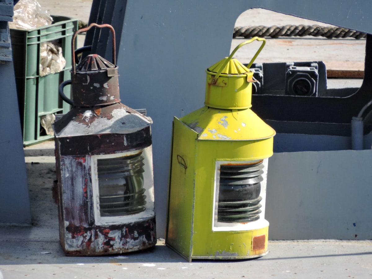 antik, lampu, lentera, lama, sampah, api, model tahun, retro