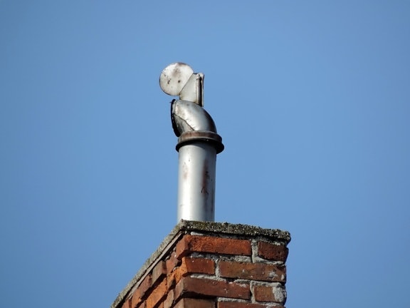 chimney, architecture, outdoors, daylight, old, building, blue sky, sculpture