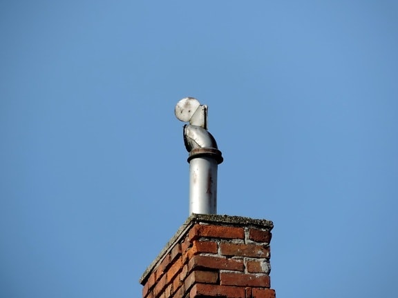 architecture, chimney, outdoors, daylight, old, blue sky, building, sculpture