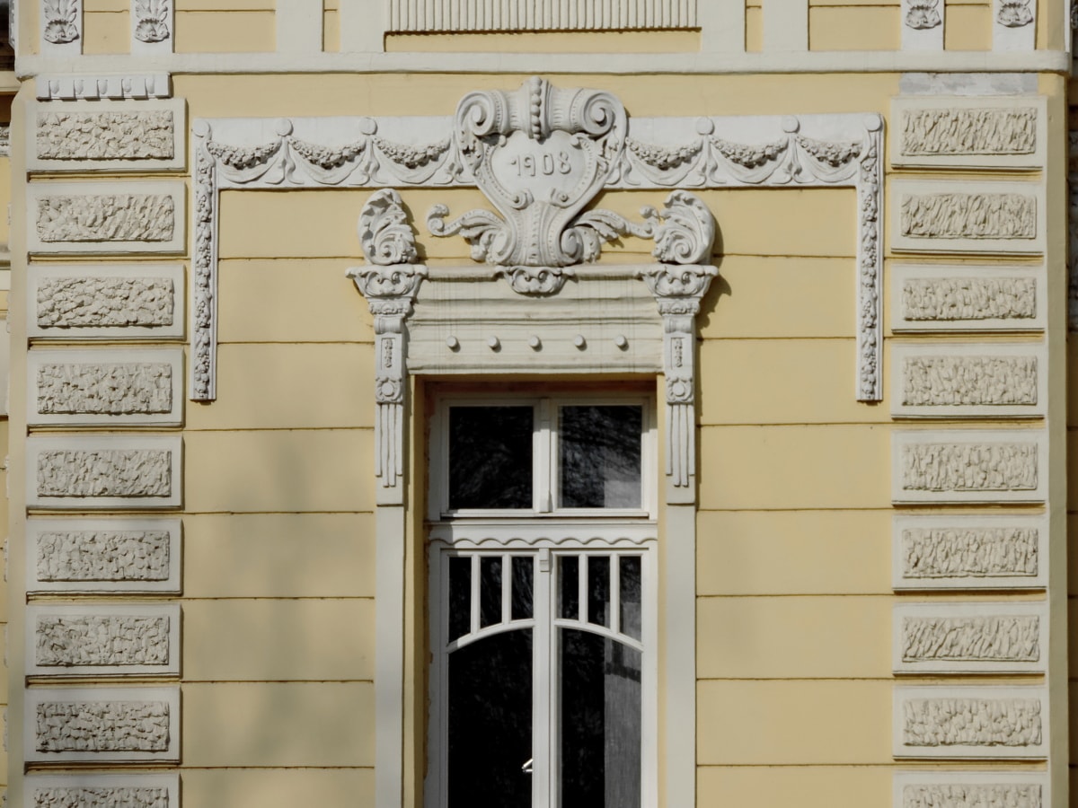 barok, decoratie, gevel, venster, gebouw, het platform, huis, oude