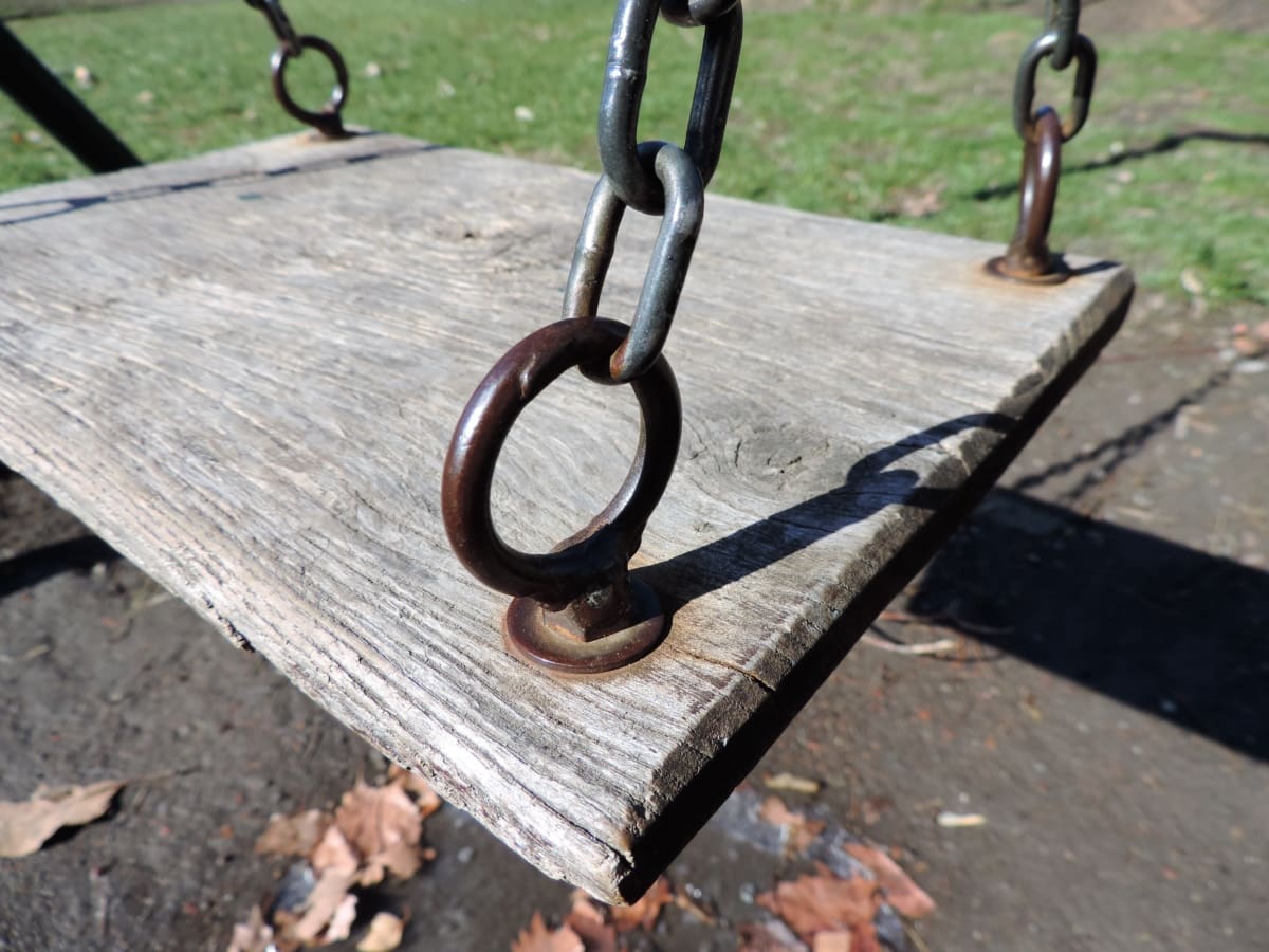 swing, gancio, Ferro da stiro, protezione, in acciaio, sicurezza, catena, legno