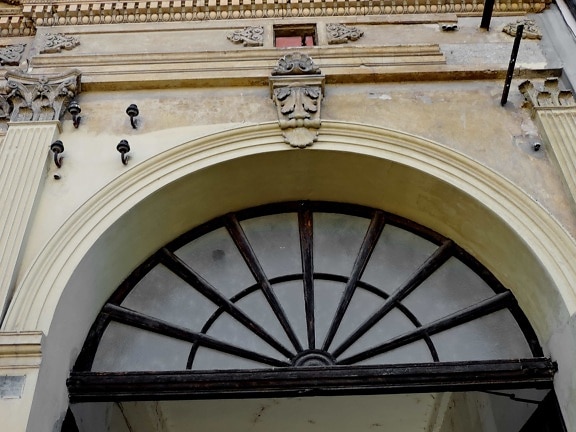 barroco, decoração, entrada, fachada, portão, quadro, arco, janela