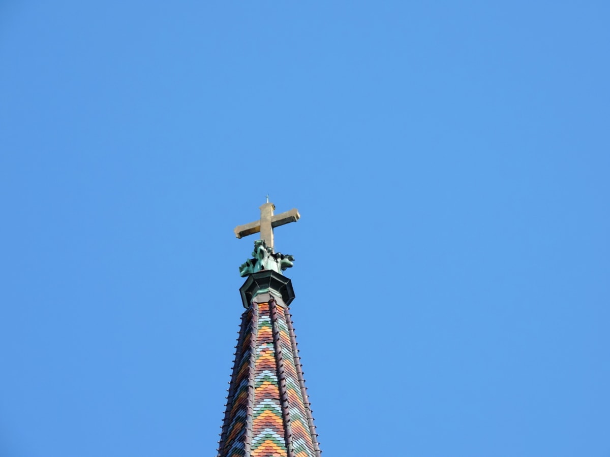 Turnul Bisericii, cruce, arhitectura, Turnul, în aer liber, cer albastru, mare, religie