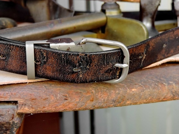 ceinture, à la main, en cuir, Old-fashioned, boucle, dispositif de fixation, vieux, Vintage