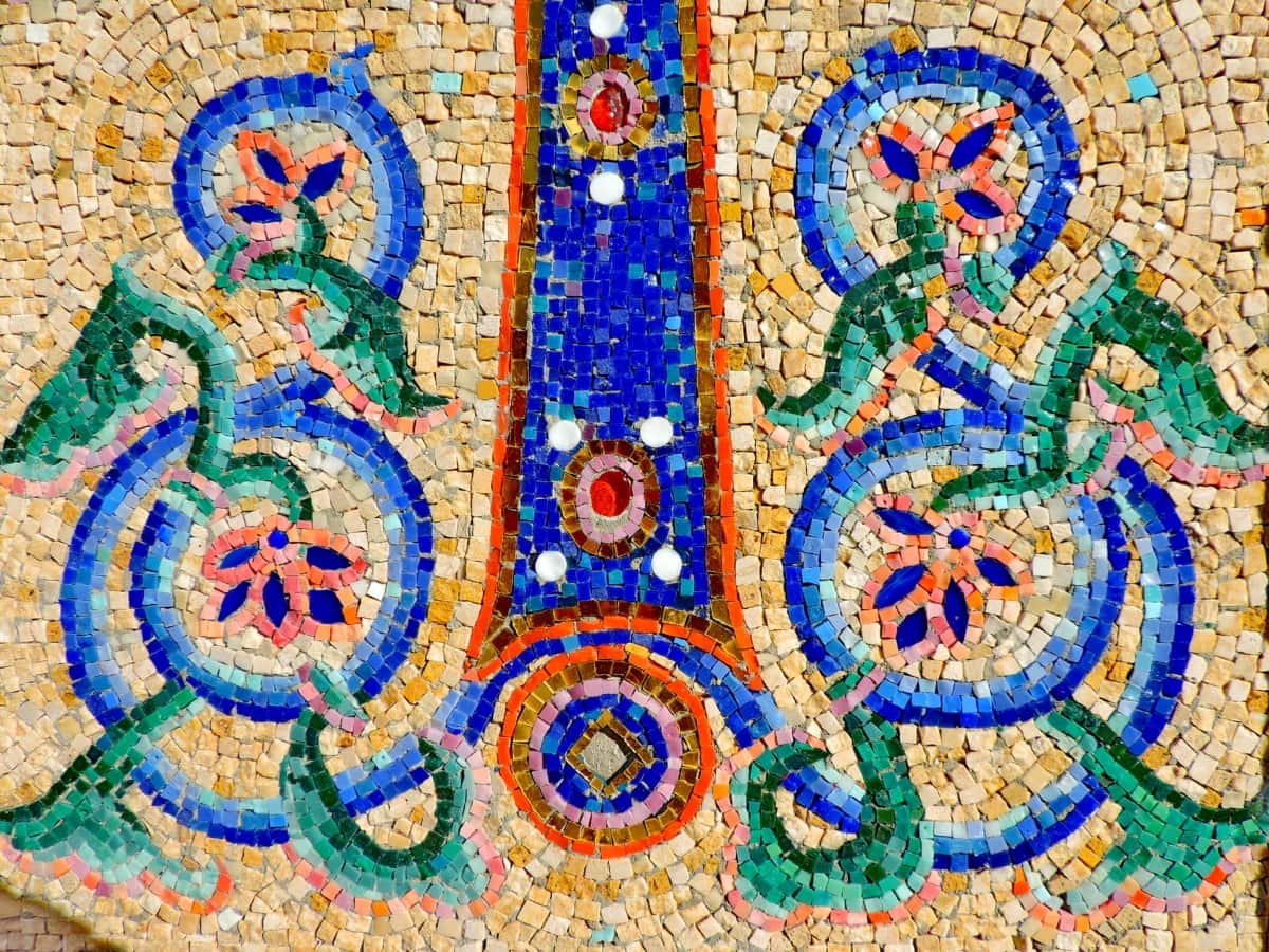 Arabesque, mozaika, symbol, symetrie, umění, vzor, dekorace, textura