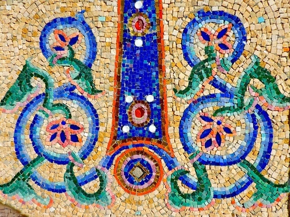 Arabesque, mosaik, symbol, symmetri, konst, mönster, dekoration, konsistens