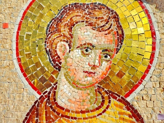 child, Christ, christianity, saint, mosaic, art, wall, culture