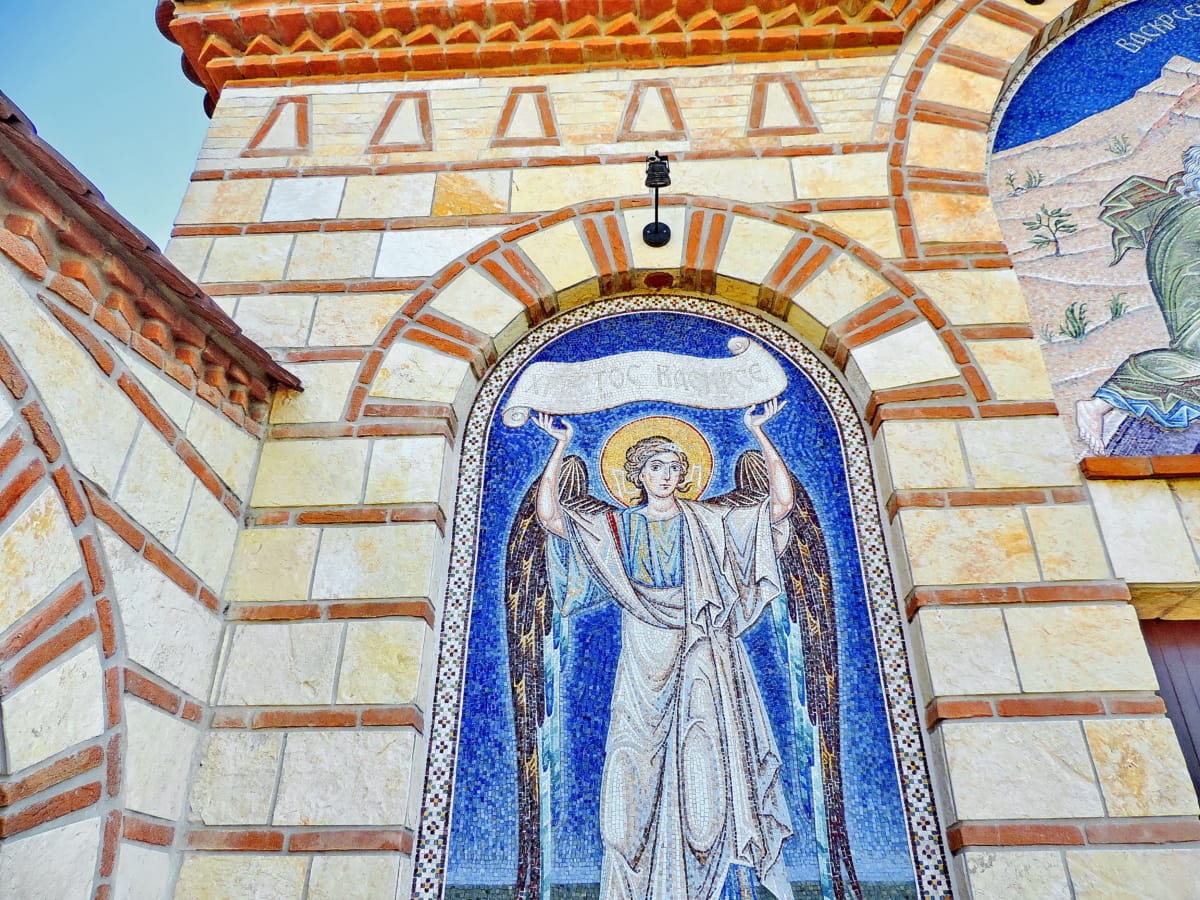 angel, Byzantine, orthodox, architecture, religion, tile, church, cathedral