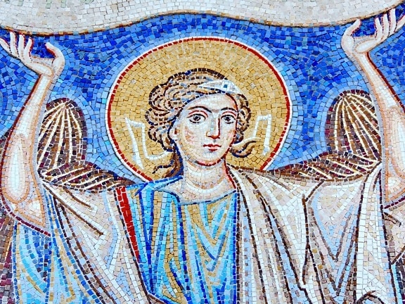 angel, christianity, orthodox, wings, culture, mosaic, religion, art