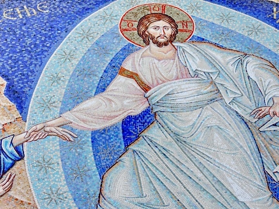 Christ, Heaven, saint, art, religion, painting, mosaic, illustration