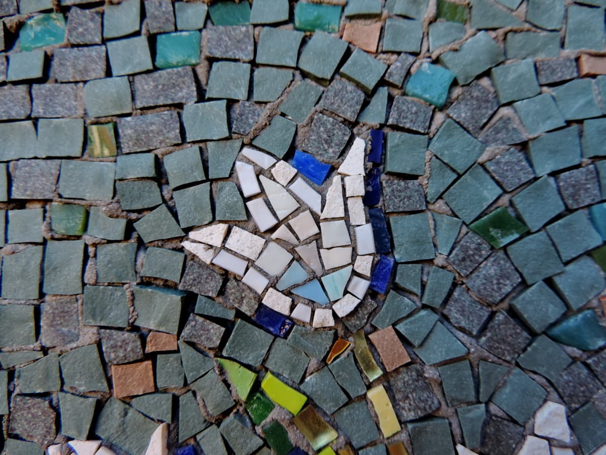 pared, azulejo de, superficie, textura, patrón de, piedra, mosaico de, áspero