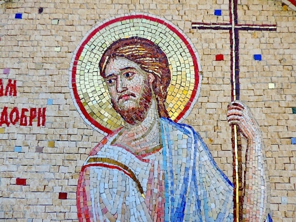 Christ, Christianisme, mosaïque, Saint, mur, vieux, art, religion