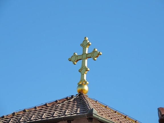 clădire, Biserica, religie, arhitectura, acoperiş, în aer liber, cruce, lumina zilei