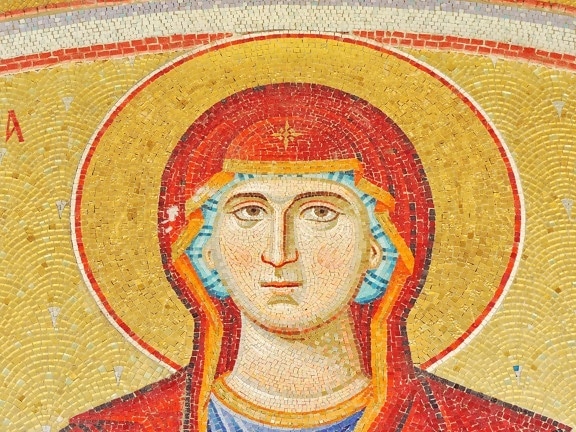 Bizantyjski, chrześcijaństwo, prawosławny, mozaika, sztuka, stary, malarstwo, religia