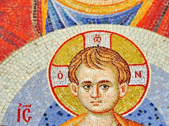 child, christianity, mosaic, art, old, culture, wall, painting