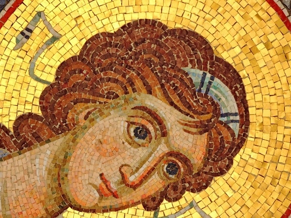 face, portrait, saint, art, mosaic, old, pattern, design