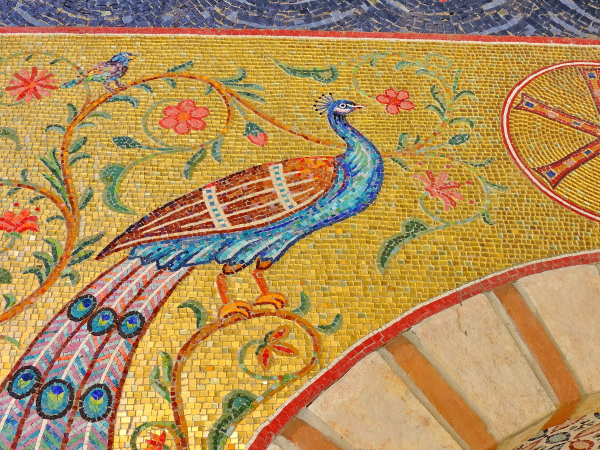 art, beautiful flowers, colorful, culture, design, peacock, mosaic, ancient